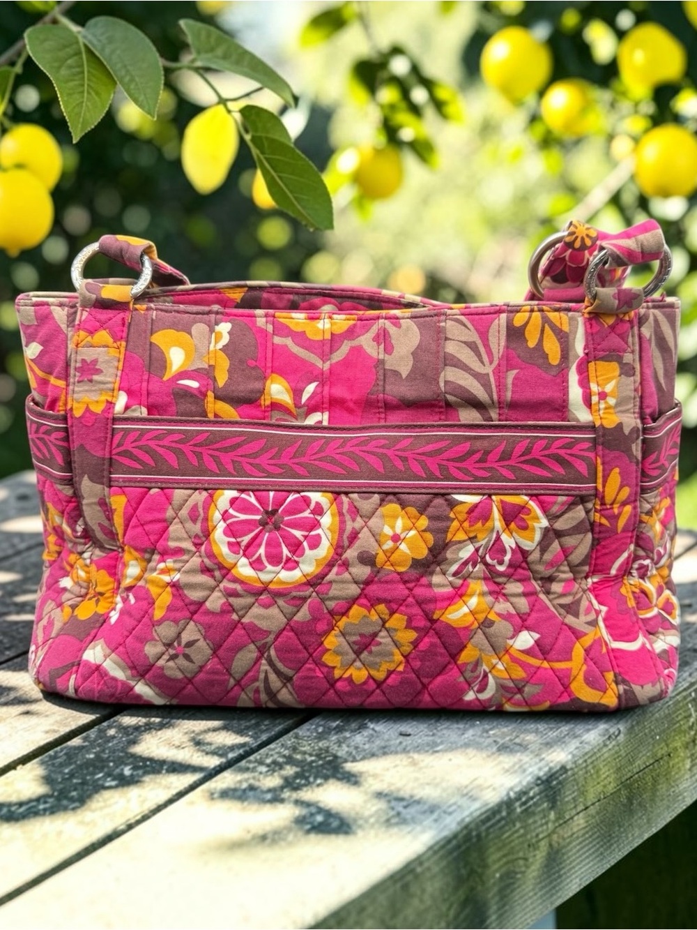 Vera Bradley Stephanie Carnaby (Retired 2009) Handbag Shoulder Bag Purse Tote